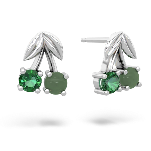 lab emerald-jade cherries earrings