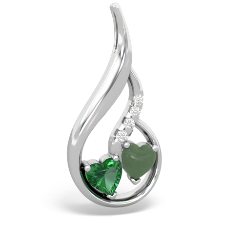lab emerald-jade keepsake swirl pendant