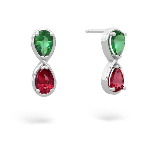 lab emerald-lab ruby infinity earrings