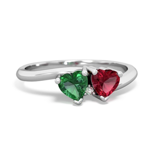 lab emerald-lab ruby sweethearts promise ring