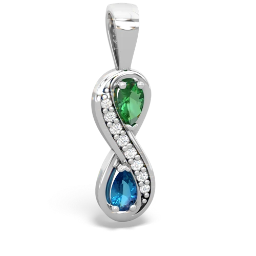 lab emerald-london topaz keepsake infinity pendant