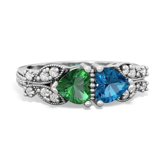 lab emerald-london topaz keepsake butterfly ring