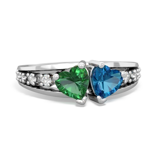 lab emerald-london topaz modern ring