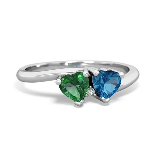 lab emerald-london topaz sweethearts promise ring