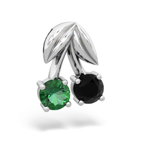 lab emerald-onyx cherries pendant