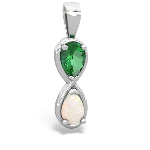 lab emerald-opal infinity pendant