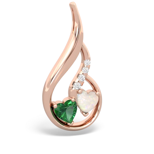 lab emerald-opal keepsake swirl pendant