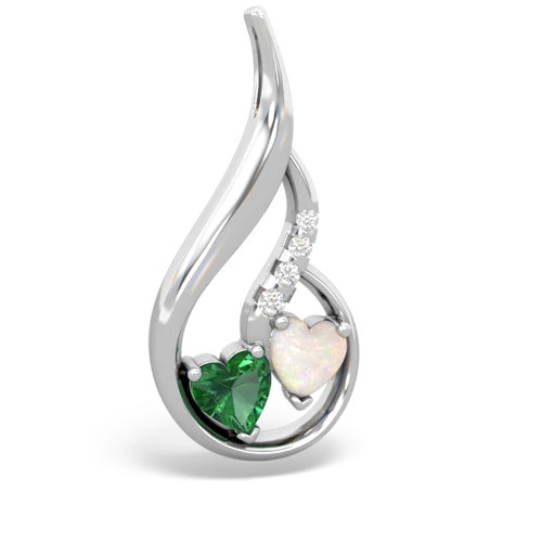 lab emerald-opal keepsake swirl pendant