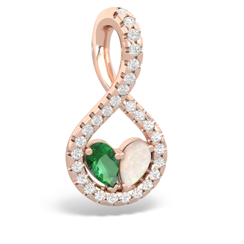 lab emerald-opal pave twist pendant