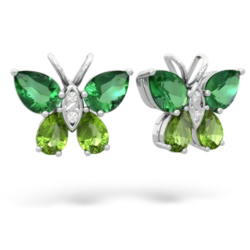 lab emerald-peridot butterfly earrings