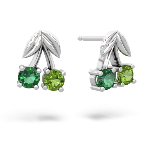 lab emerald-peridot cherries earrings