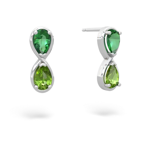 lab emerald-peridot infinity earrings
