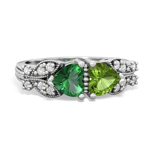 lab emerald-peridot keepsake butterfly ring