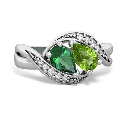 lab emerald-peridot keepsake curls ring