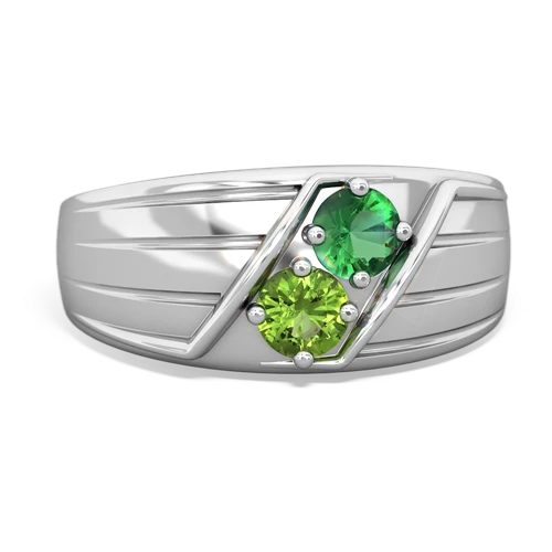 lab emerald-peridot mens ring