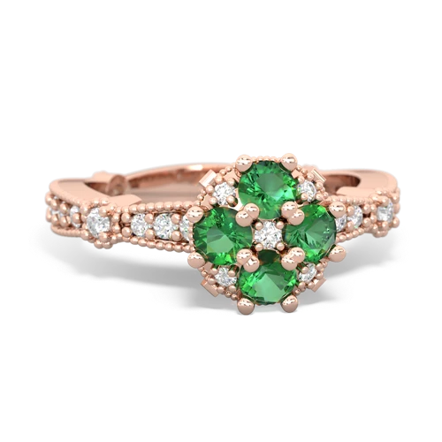 lab emerald art deco engagement ring
