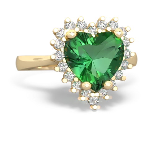 lab emerald halo ring