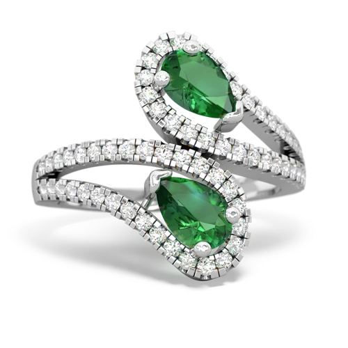 lab emerald pave swirls ring
