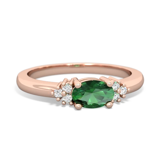 lab emerald petite ring