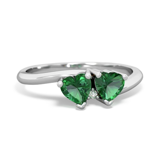 lab emerald sweethearts promise ring