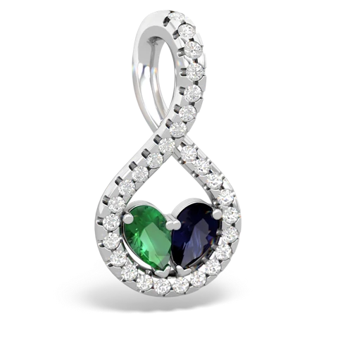 lab emerald-sapphire pave twist pendant