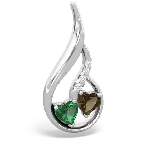lab emerald-smoky quartz keepsake swirl pendant