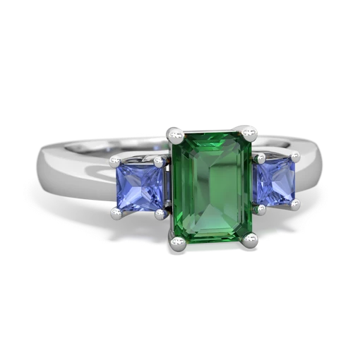 lab emerald-tanzanite timeless ring