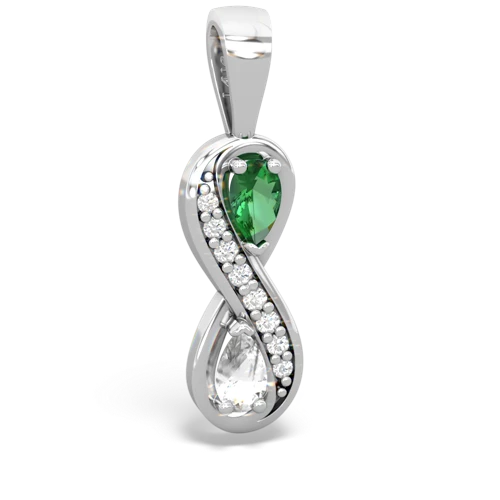 lab emerald-white topaz keepsake infinity pendant