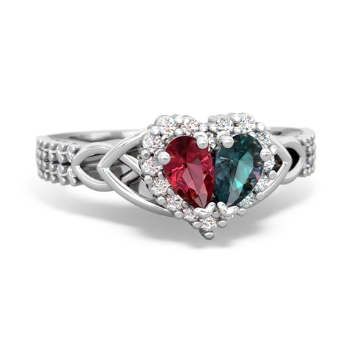 lab ruby-alexandrite keepsake engagement ring