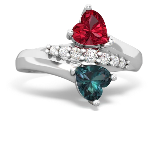 lab ruby-alexandrite modern ring