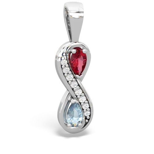lab ruby-aquamarine keepsake infinity pendant