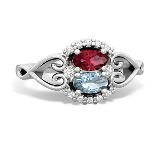 lab ruby-aquamarine antique keepsake ring