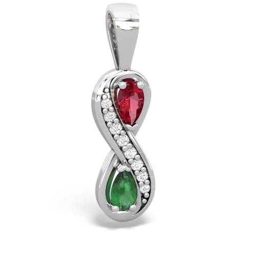 lab ruby-emerald keepsake infinity pendant