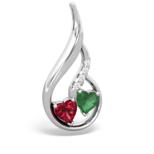 lab ruby-emerald keepsake swirl pendant