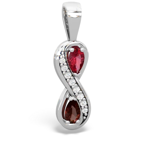 lab ruby-garnet keepsake infinity pendant