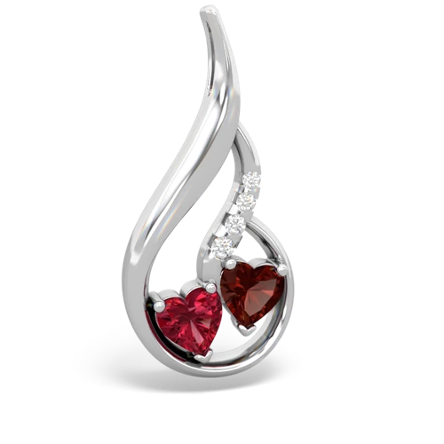 lab ruby-garnet keepsake swirl pendant