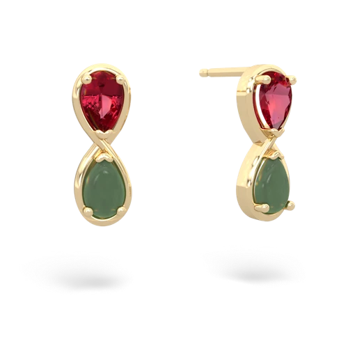 lab ruby-jade infinity earrings