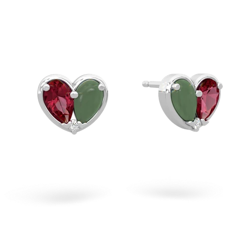 lab ruby-jade one heart earrings