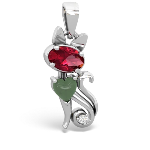 lab ruby-jade kitten pendant