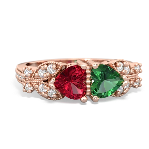 lab ruby-lab emerald keepsake butterfly ring