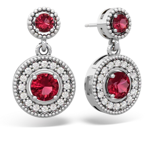 lab ruby-lab ruby halo earrings