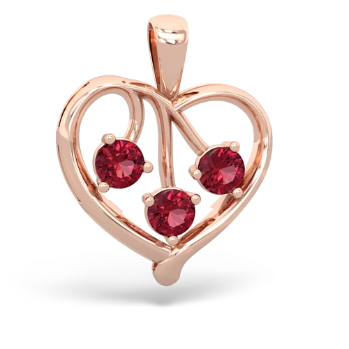 amethyst-fire opal love heart pendant