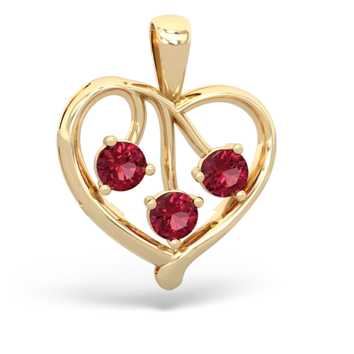emerald-lab ruby love heart pendant