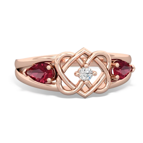 lab ruby-lab ruby double heart ring