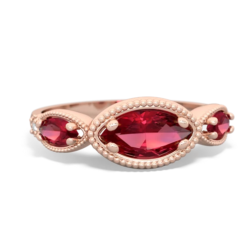london topaz-lab ruby milgrain marquise ring