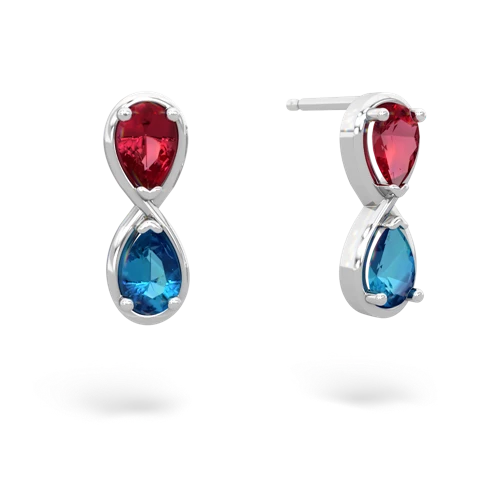 lab ruby-london topaz infinity earrings
