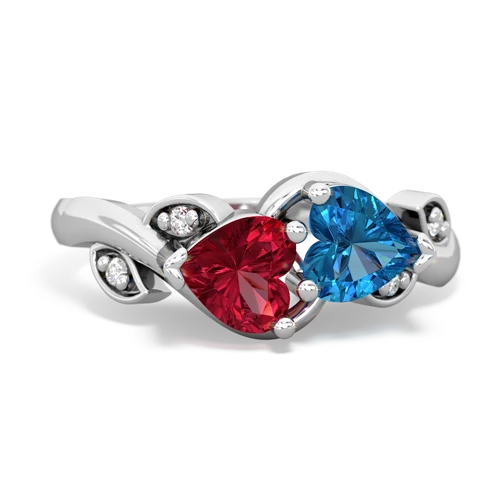 lab ruby-london topaz floral keepsake ring
