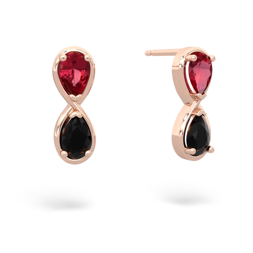 lab ruby-onyx infinity earrings