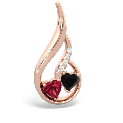 lab ruby-onyx keepsake swirl pendant