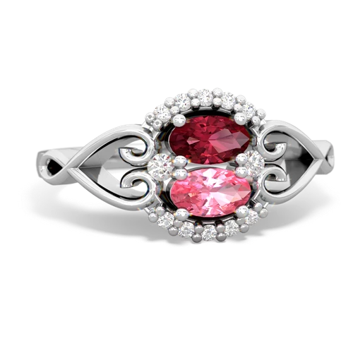 lab ruby-pink sapphire antique keepsake ring